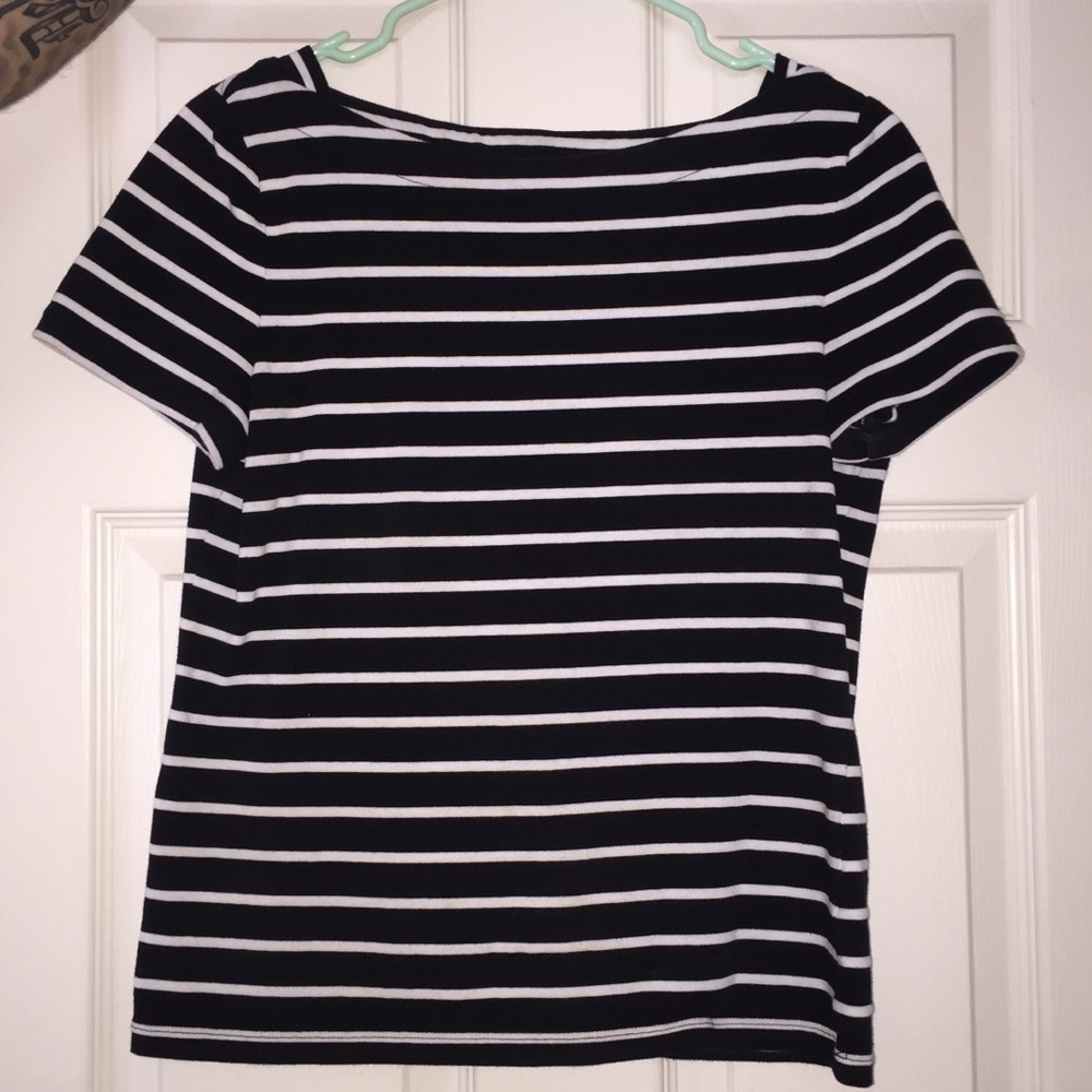 kate spade black and white striped top
